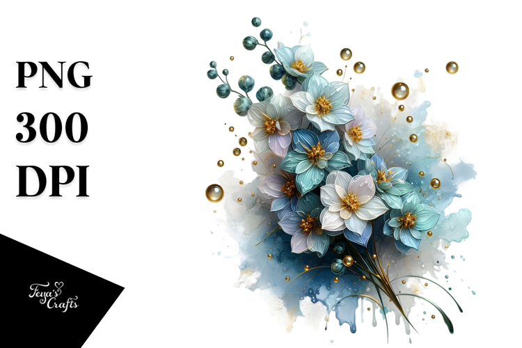 Abstract Delphinium PNG