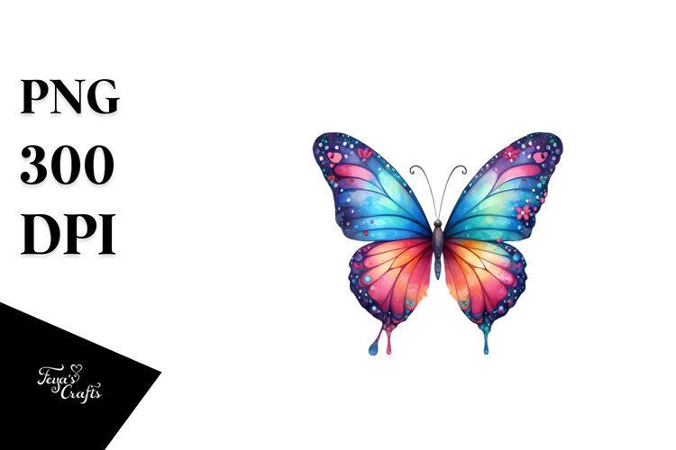 Colorful Butterfly Splashes PNG example image 1