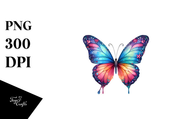 Colorful Butterfly Splashes PNG