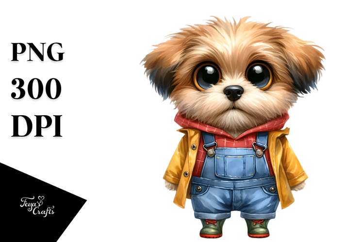 Dog with Big Eyes | Watercolor Clipart