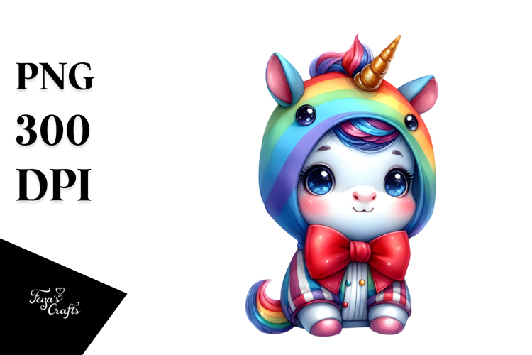Cute Baby Unicorn Halloween PNG