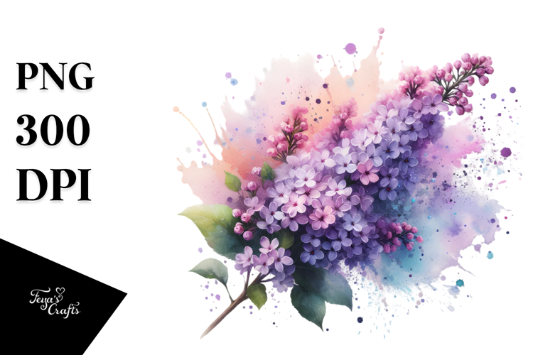 Lilac Watercolor Splash PNG
