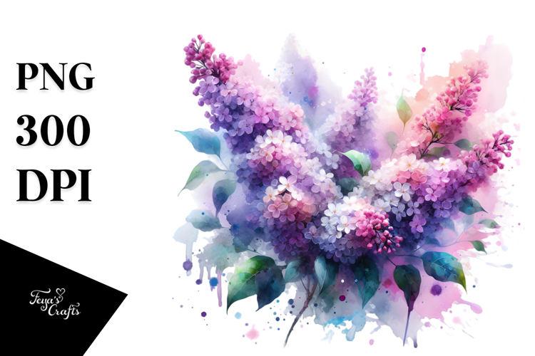Lilac Watercolor Splash PNG