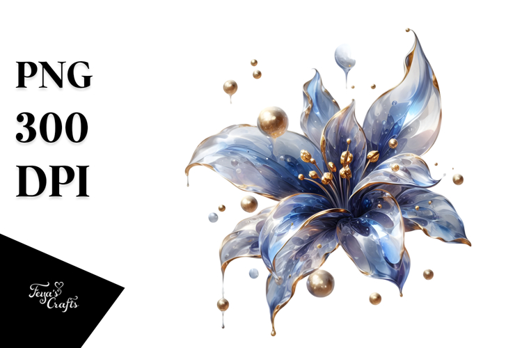 Glossy Lobelia Abstract, High-Res PNG example image 1