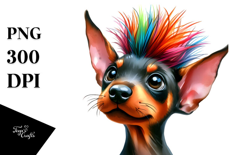 Vibrant Doberman Pinscher PNG example image 1