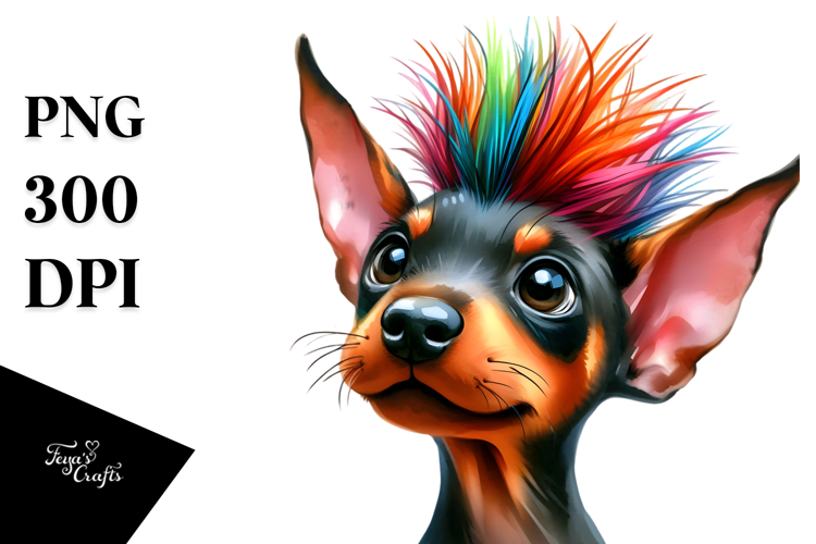 Vibrant Doberman Pinscher PNG