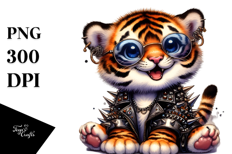Energic Baby Tiger PNG