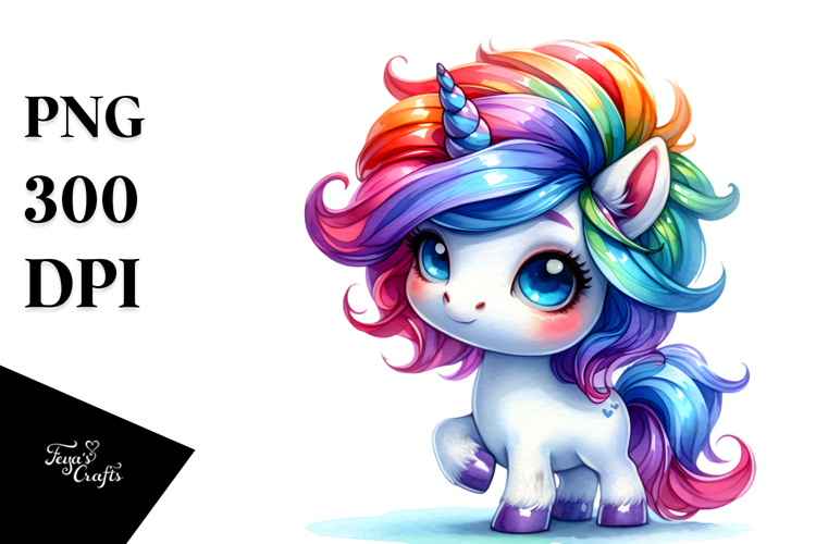 Vibrant Cute Unicorn PNG