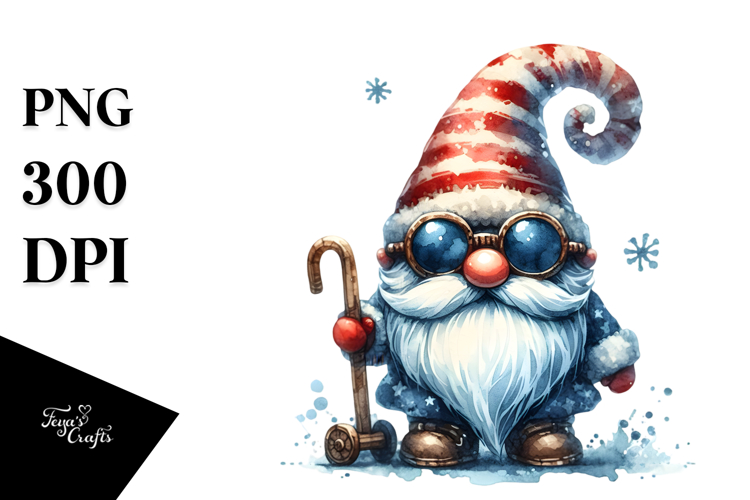 Funny Gnome Retro Design, High-Res PNG