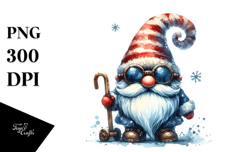 Funny Gnome Retro Design, High-Res PNG