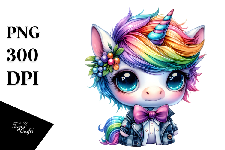 Vibrant Baby Unicorn Running PNG