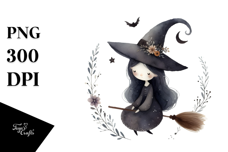 Whimsical Witch in Watercolor