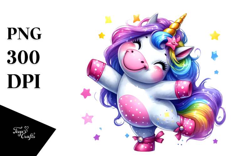 Vibrant Cute Unicorn PNG
