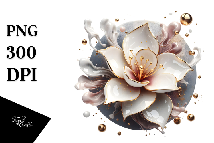 Glossy Gardenia Sublimation PNG