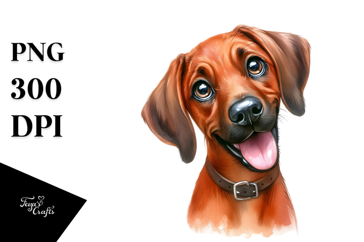 Cute Cartoon Rhodesian Ridgeback PNG