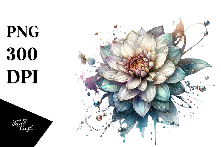 Dahlia Sublimation Clipart example image 1