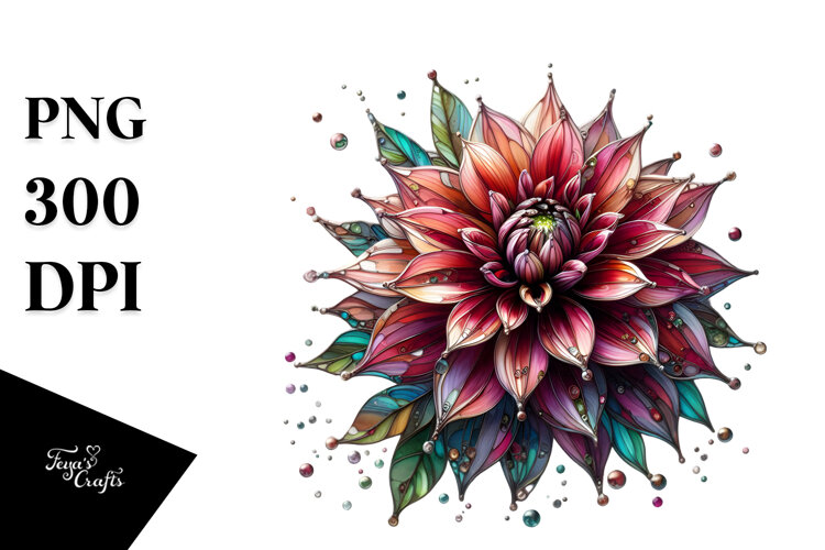 Dahlia Sublimation Clipart example image 1