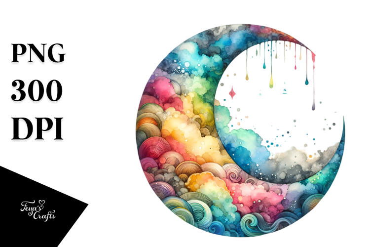 Vibrant Half Moon Whimsical, Transparent PNG