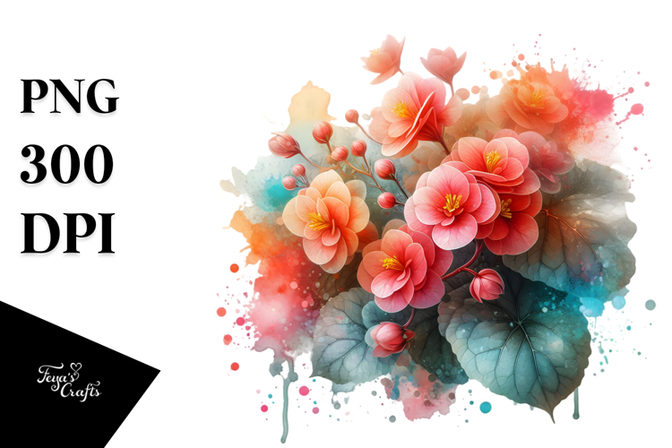 -like Begonia with Golden Insertions PNG