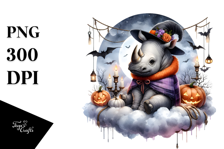 Rhino Dressed for Halloween PNG