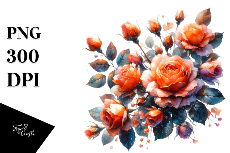 Orange Roses Abstract | Clipart