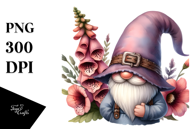 Cute Gnome with Cherry Blossom, Transparent PNG