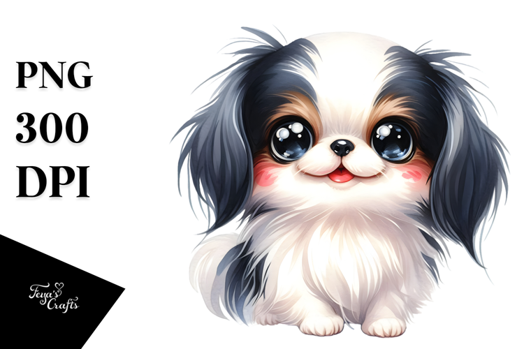 Cute Japanese Chin Smiling PNG