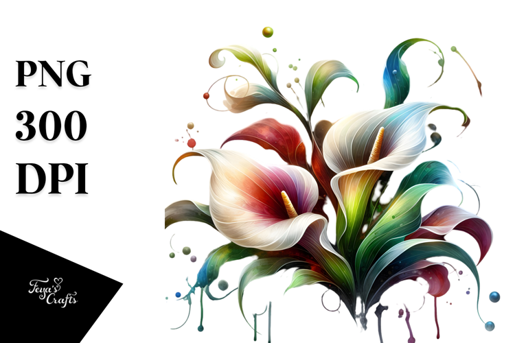 Calla Lily with Metalic Insertions PNG