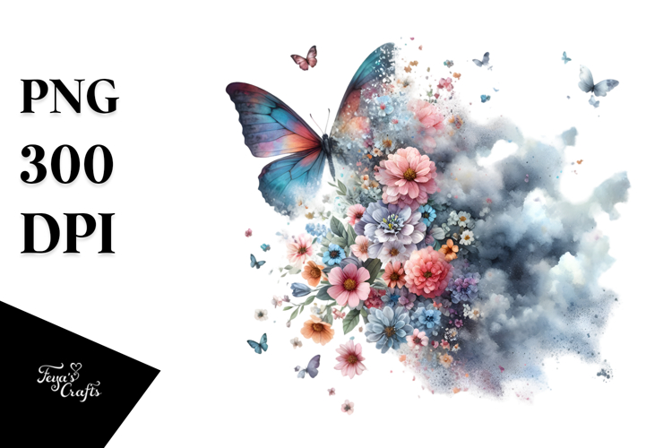 Abstract Butterfly Watercolor, Transparent PNG example image 1