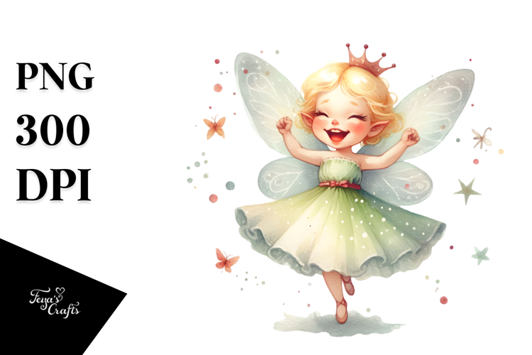 Simple Retro Fairy, High-Res PNG