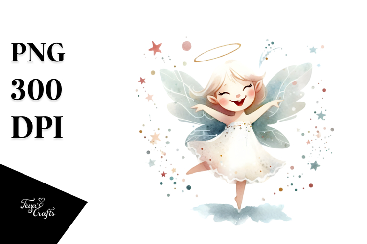 Simple Retro Fairy, High-Res PNG