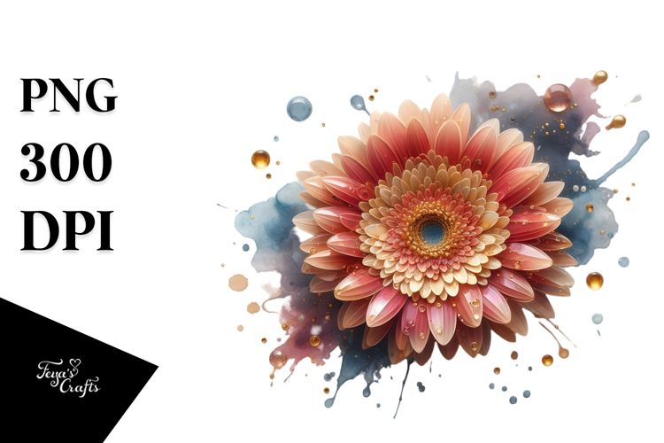 Gerbera Watercolor Splash PNG
