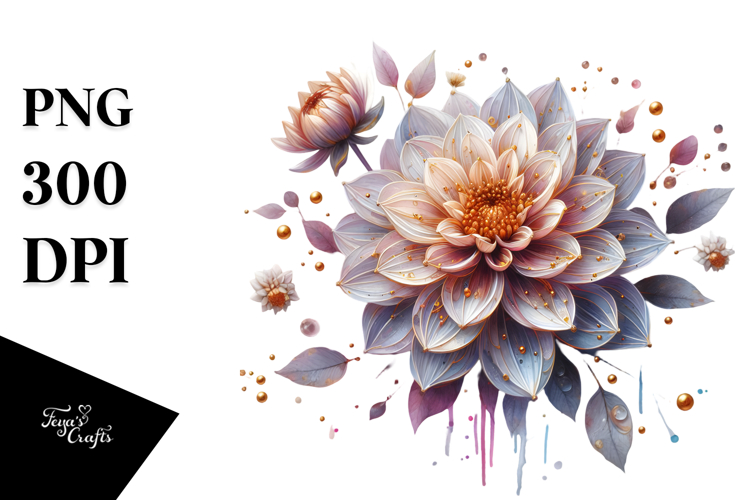 Dahlia Watercolor, PNG