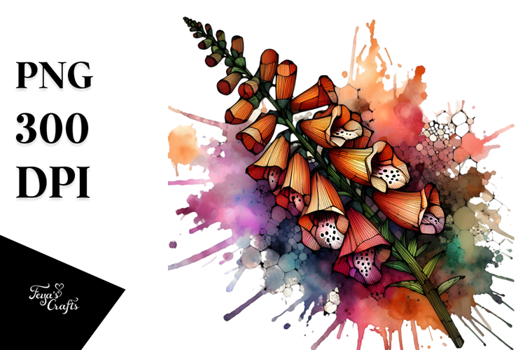 Abstract Wooden Stained Foxglove