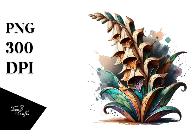 Abstract Wooden Stained Foxglove