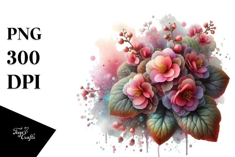 Begonia with Metallic Insertions PNG
