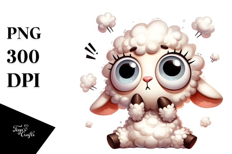 Whimsical Lamb with Anthropomorphic Features, High-Res PNG