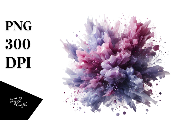 Abstract y Lilac Watercolor Splash