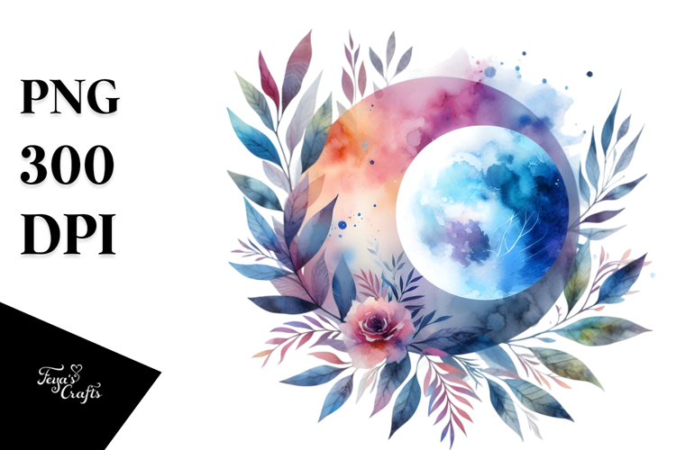 Vibrant Abstract Moon Foliage