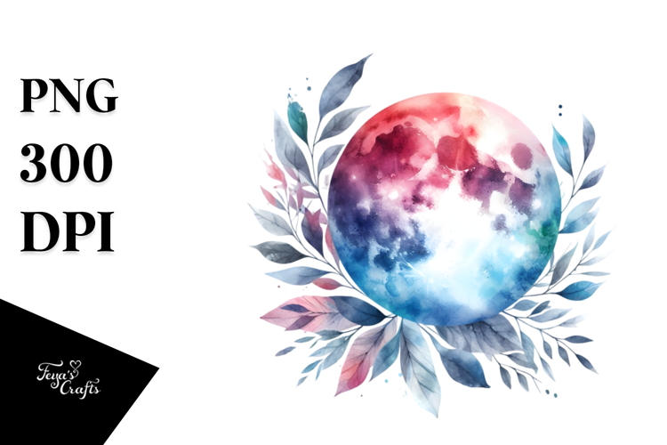 Vibrant Abstract Moon Foliage