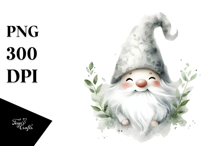 Washed Watercolor Whimsical Smiling Gnome, Transparent PNG