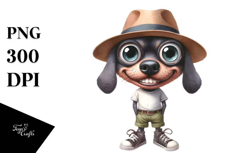 Dog with Big Eyes | Watercolor Clipart