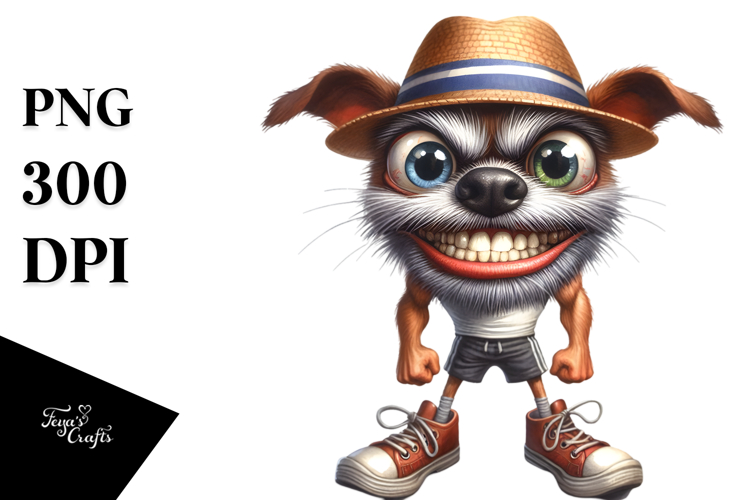 Watercolor Dog with Hat, Transparent PNG