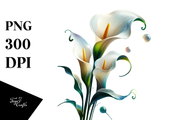 Calla Lily with Watercolor Splash