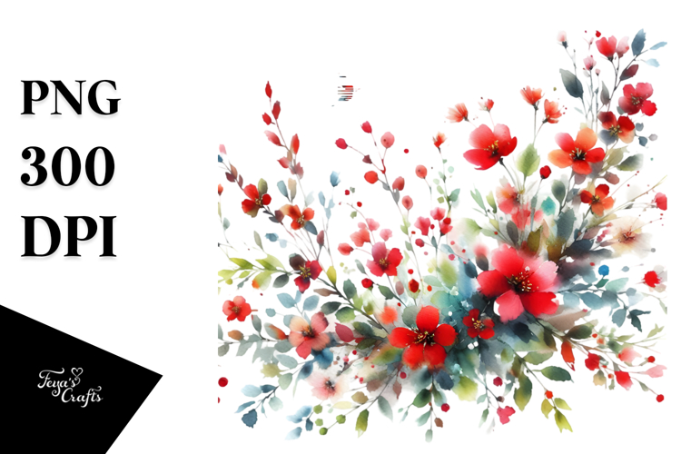 Vibrant Red Flowers | Clipart