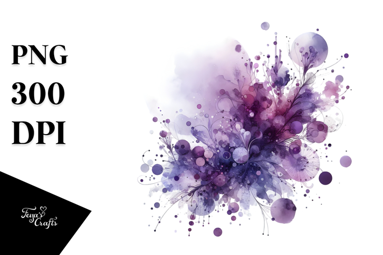Violet Abstract with Metallic Elements, Transparent PNG