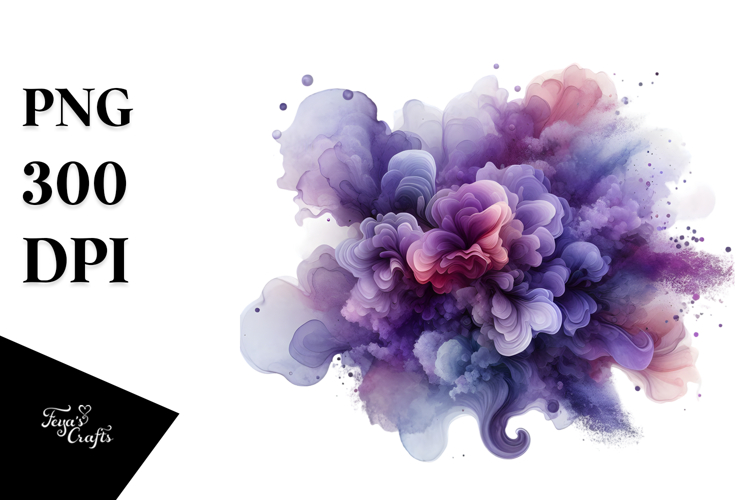 Violet Abstract with Metallic Elements, Transparent PNG