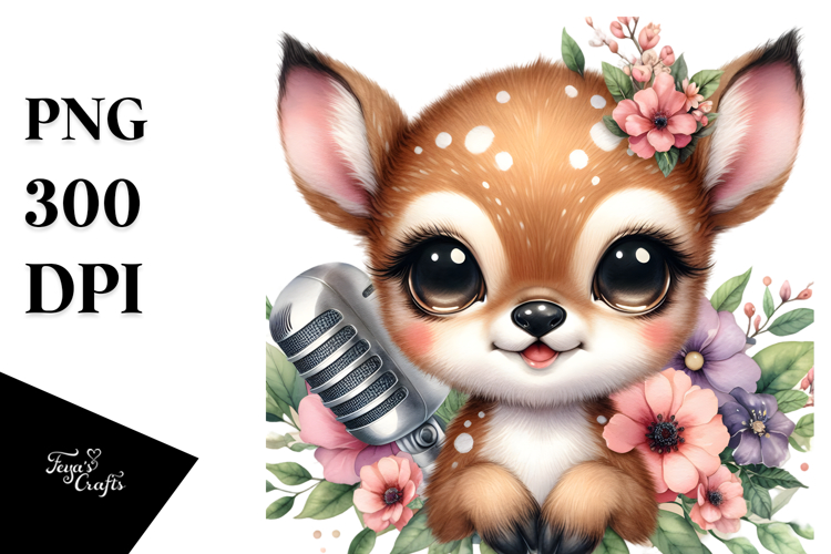 cute Baby Deer Singer PNG