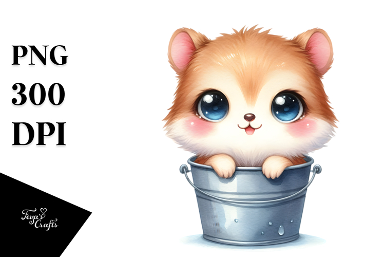Cute Bucket White Background | Clipart