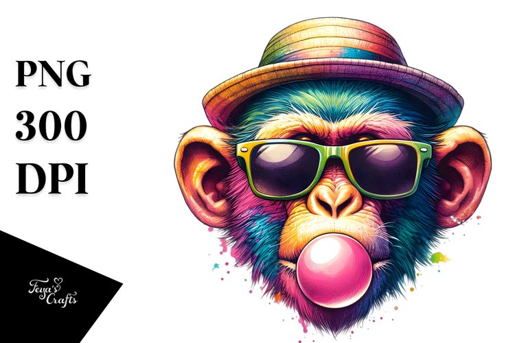 Vibrant Monkey Portrait Clipart